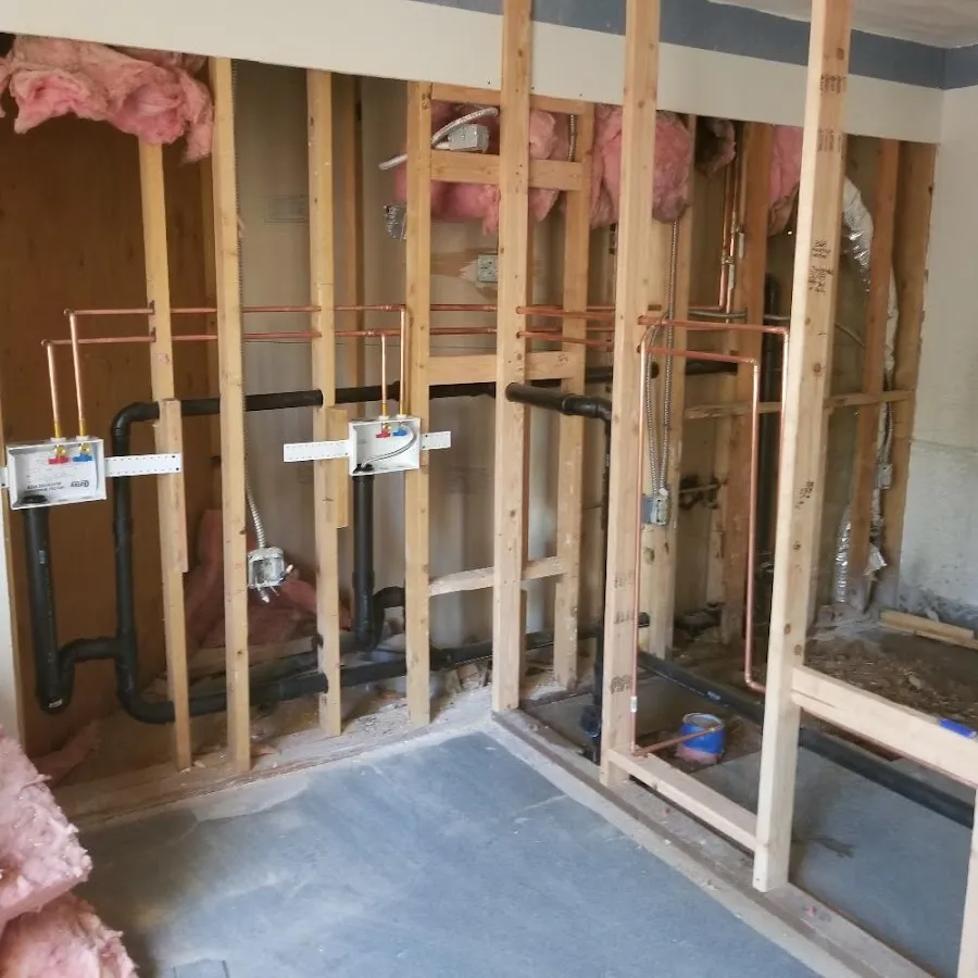 Copper pipe rough-in and plumbing installation in La Mirada